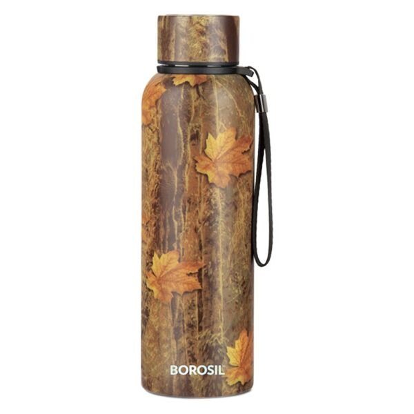 Borosil Hydra Trek Mapple 700 ml Stainless Steel Water Bottle | Double Wall Vacuum Insulated Flask, Green | 20 Hours Hot & 24 Hours Cold | Ideal for Personal & Corporate Gifting
